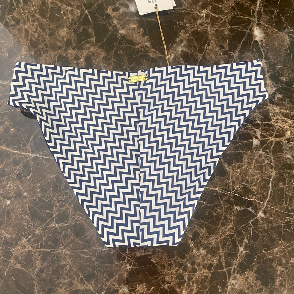 Beach Bunny Navy and White Chevron Bikini Bottom - Picture 4 of 6